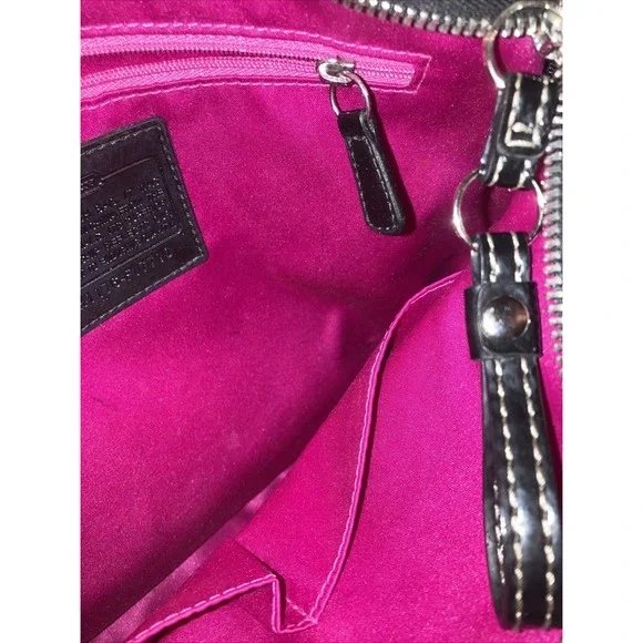 Coach Purse Poppy‎ Plaid Berry Pink Purple Black Glittery - Picture 7 of 7